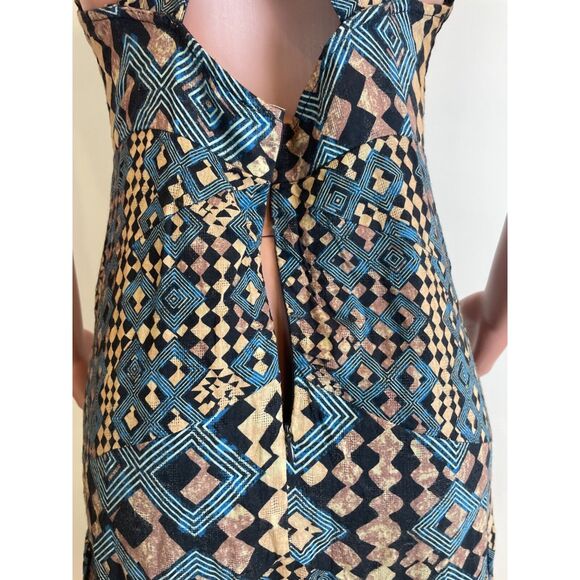 Anthropologie Let Me Be Flounced Maxi Dress Womens S Geometric Print Tiered - Picture 10 of 16